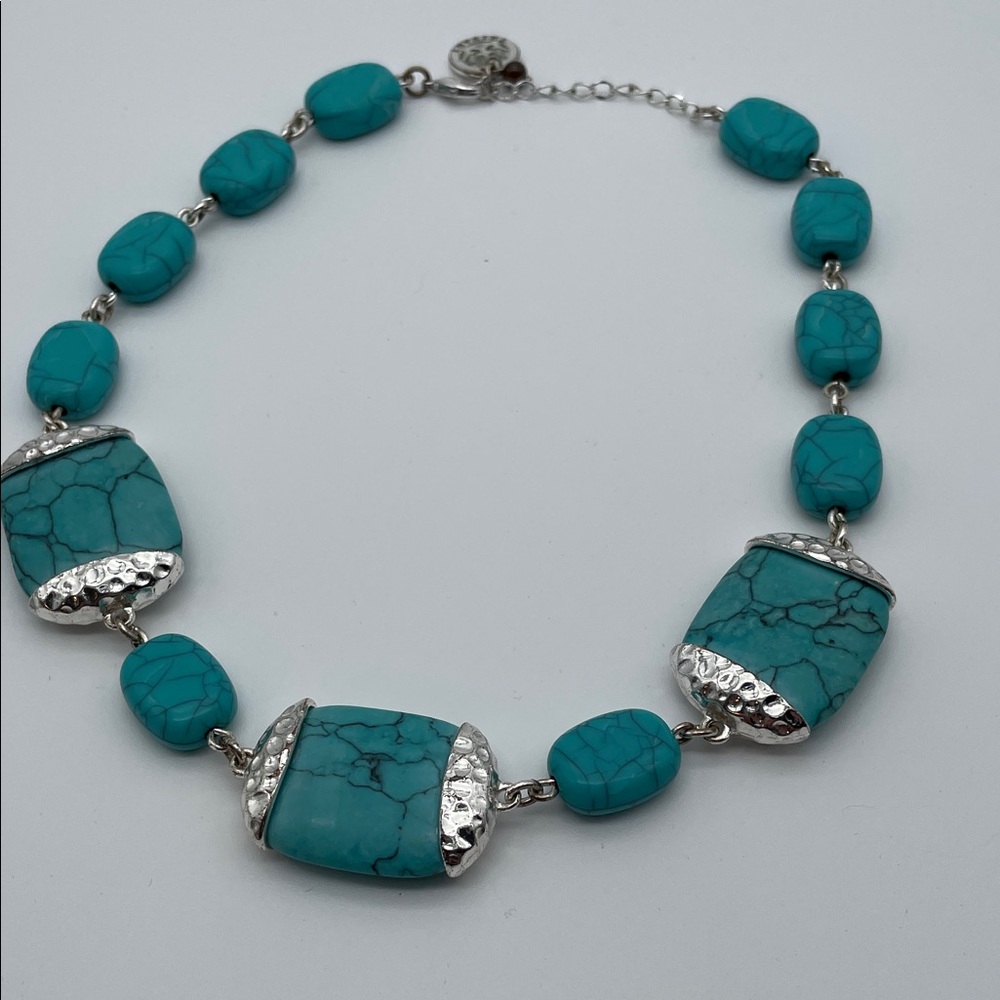 Crown Trifari Turquoise and Silver Women's Necklace